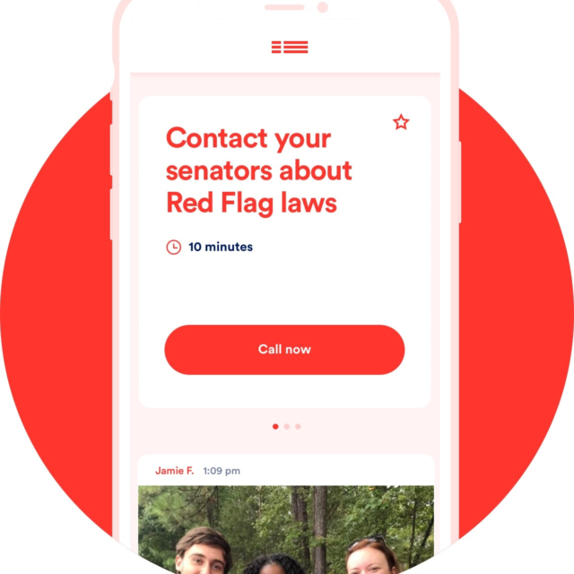 Demand Action app on an iphone