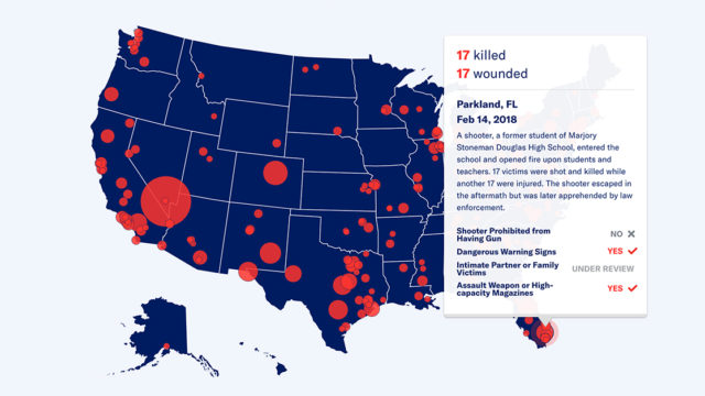 Mass shootings report map