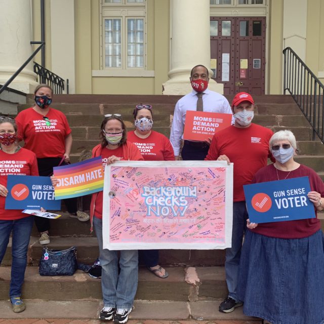A group of volunteers on the Road Trip for Background Checks in Virginia
