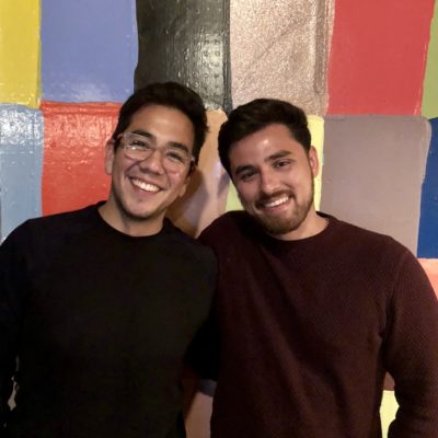 Vincent Perez and Shane Columbo smile together